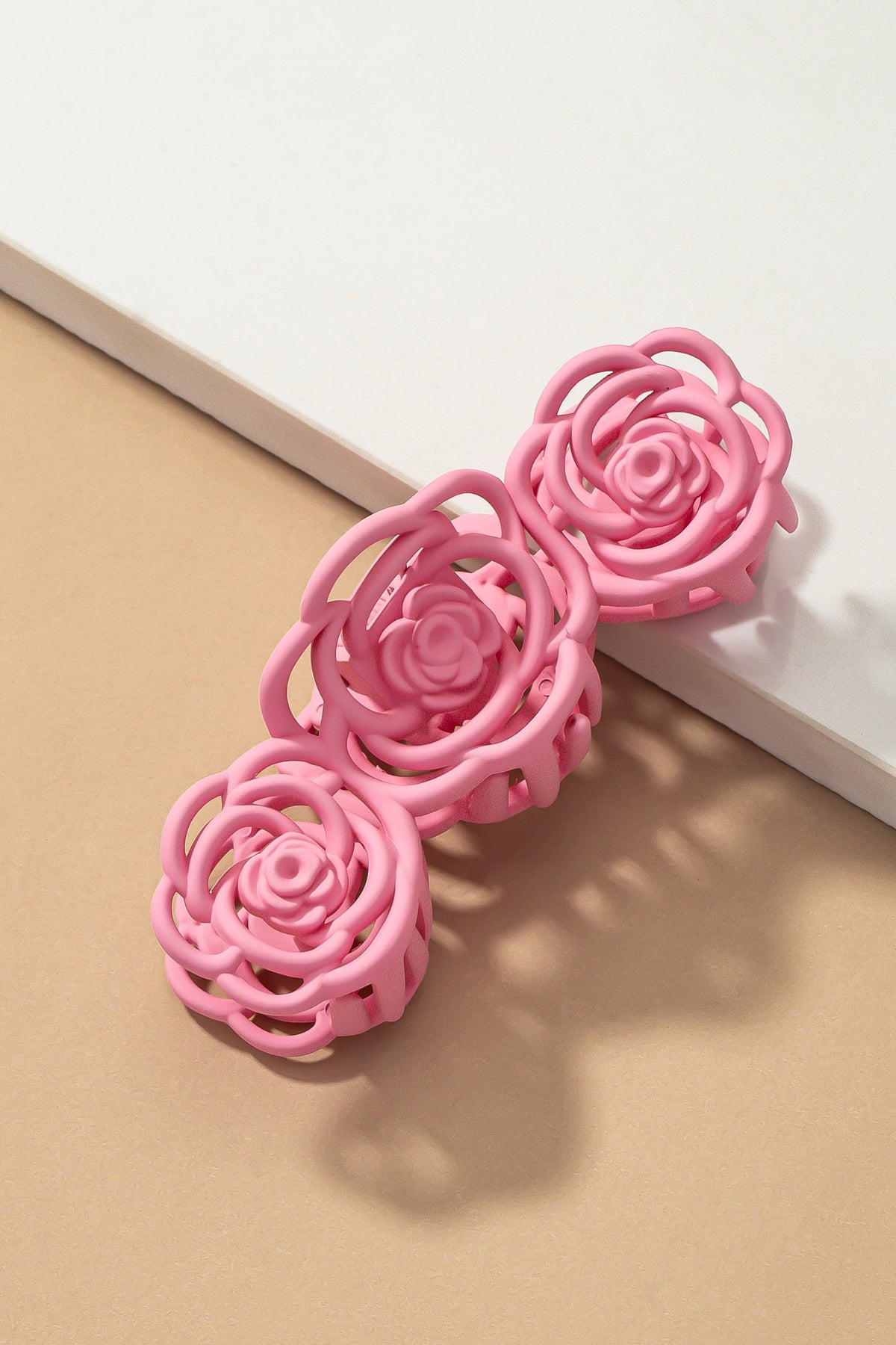 Large Cutout Rose Hair Claw Clip