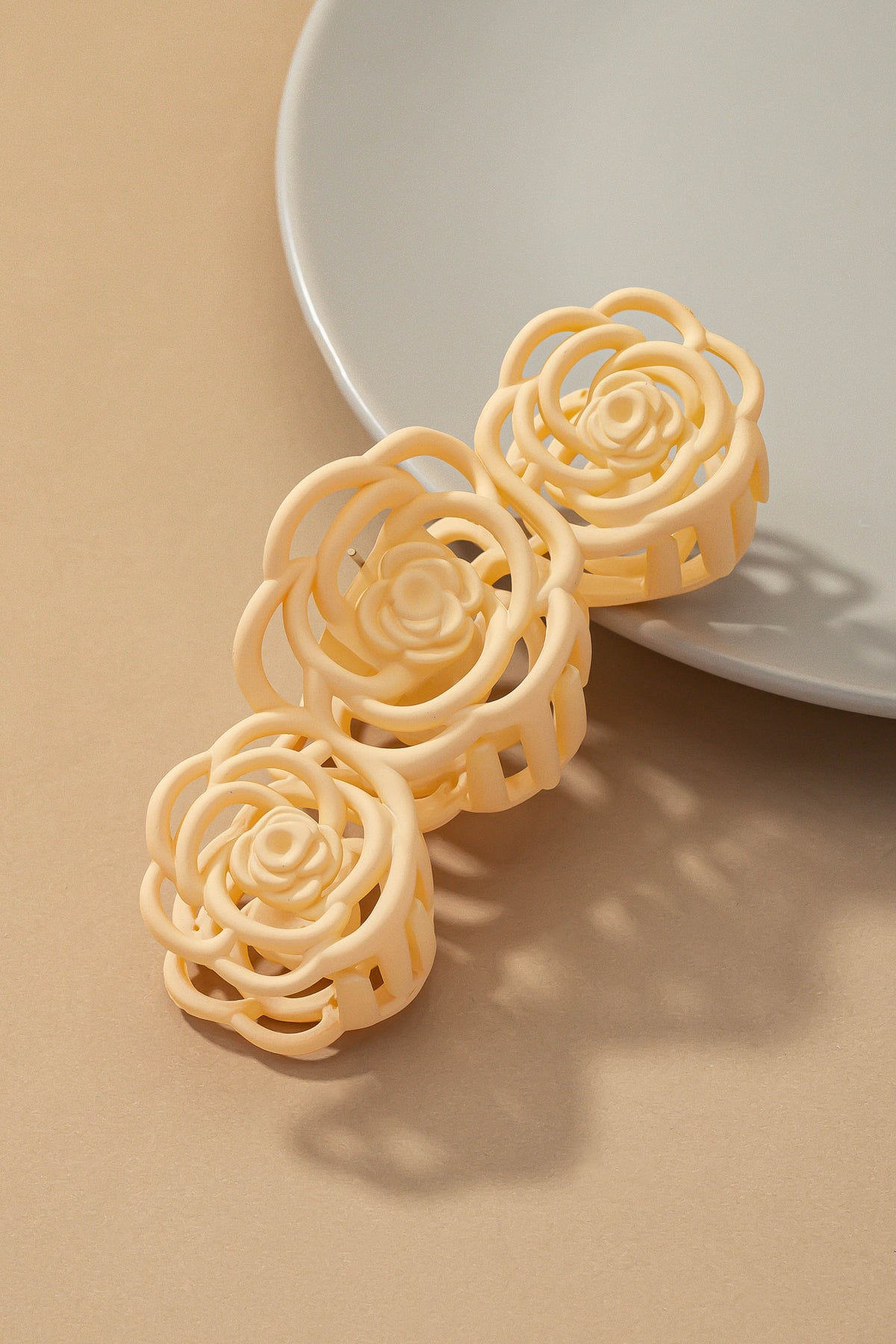 Large Cutout Rose Hair Claw Clip