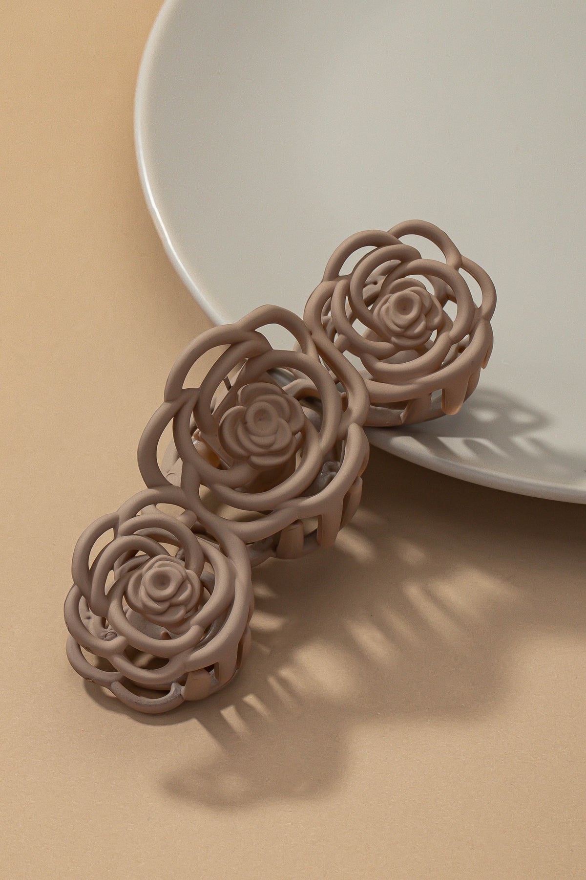 Large Cutout Rose Hair Claw Clip