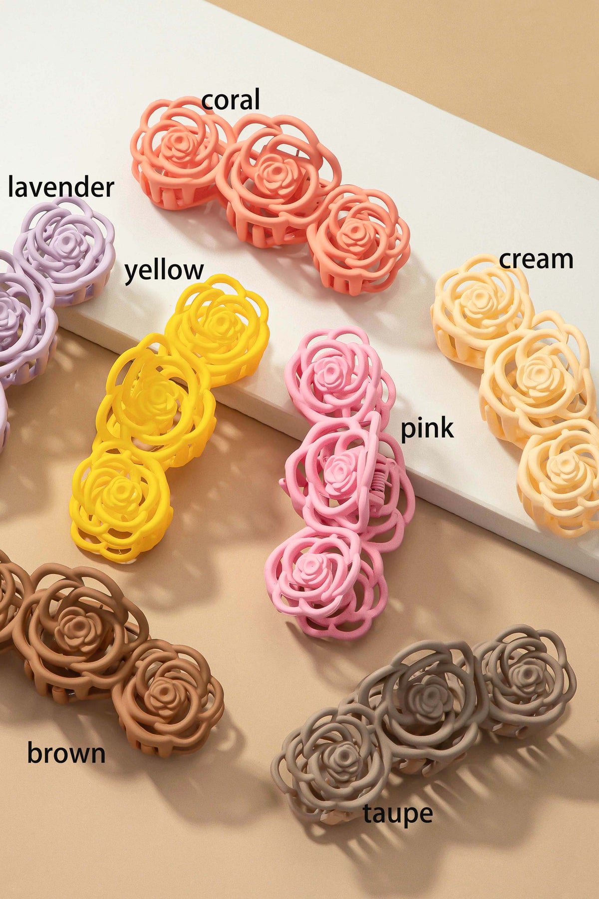 Large Cutout Rose Hair Claw Clip