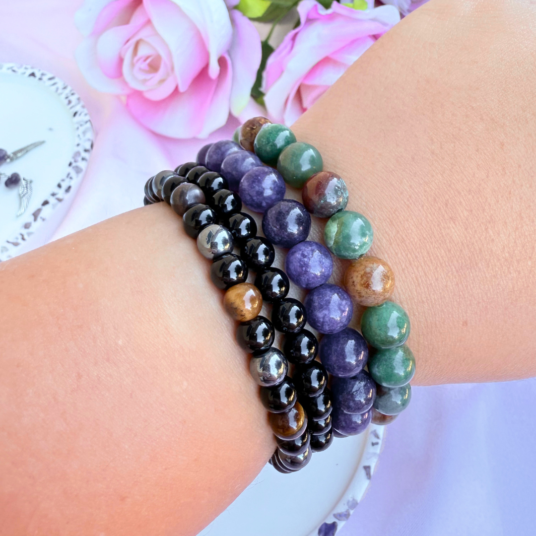Indian Agate Beaded Bracelet