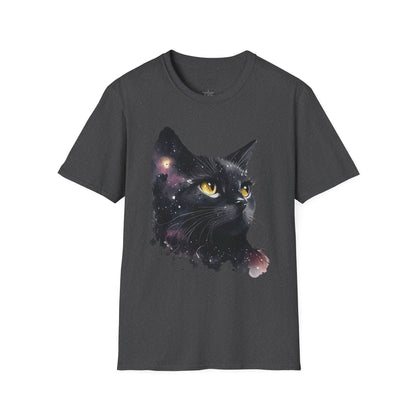 Galaxy Black Cat Unisex T-Shirt – Cosmic Cat Art Tee