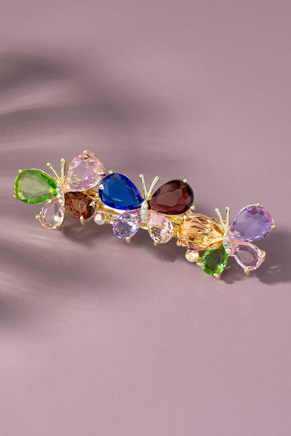 Aurora Butterfly Crystal Hair Barrette – Multicolor Rhinestone Hair Clip