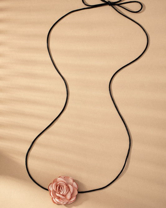 Carmelia Flower Suede Choker Necklace