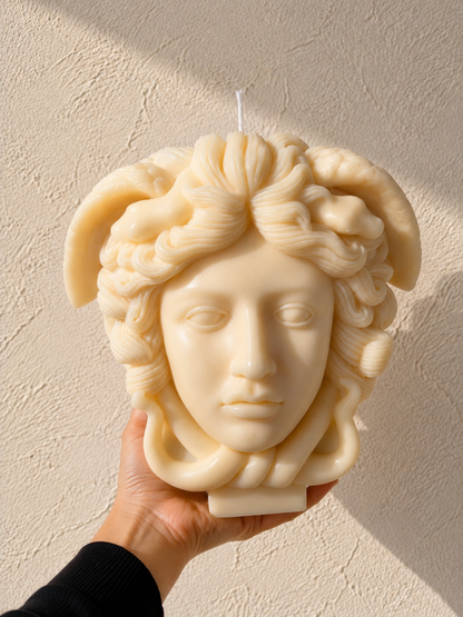 Medusa Sculptural Candle – Large Greek Goddess Decor