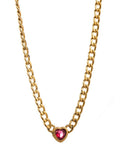 Curb Chain Heart Necklace