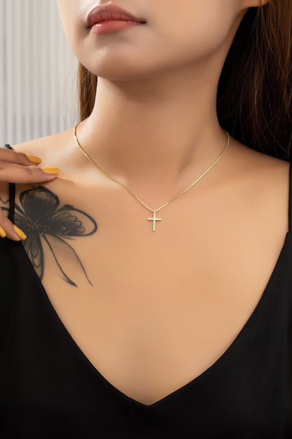 Fe Necklace – Sparkling Waterproof Cross Pendant