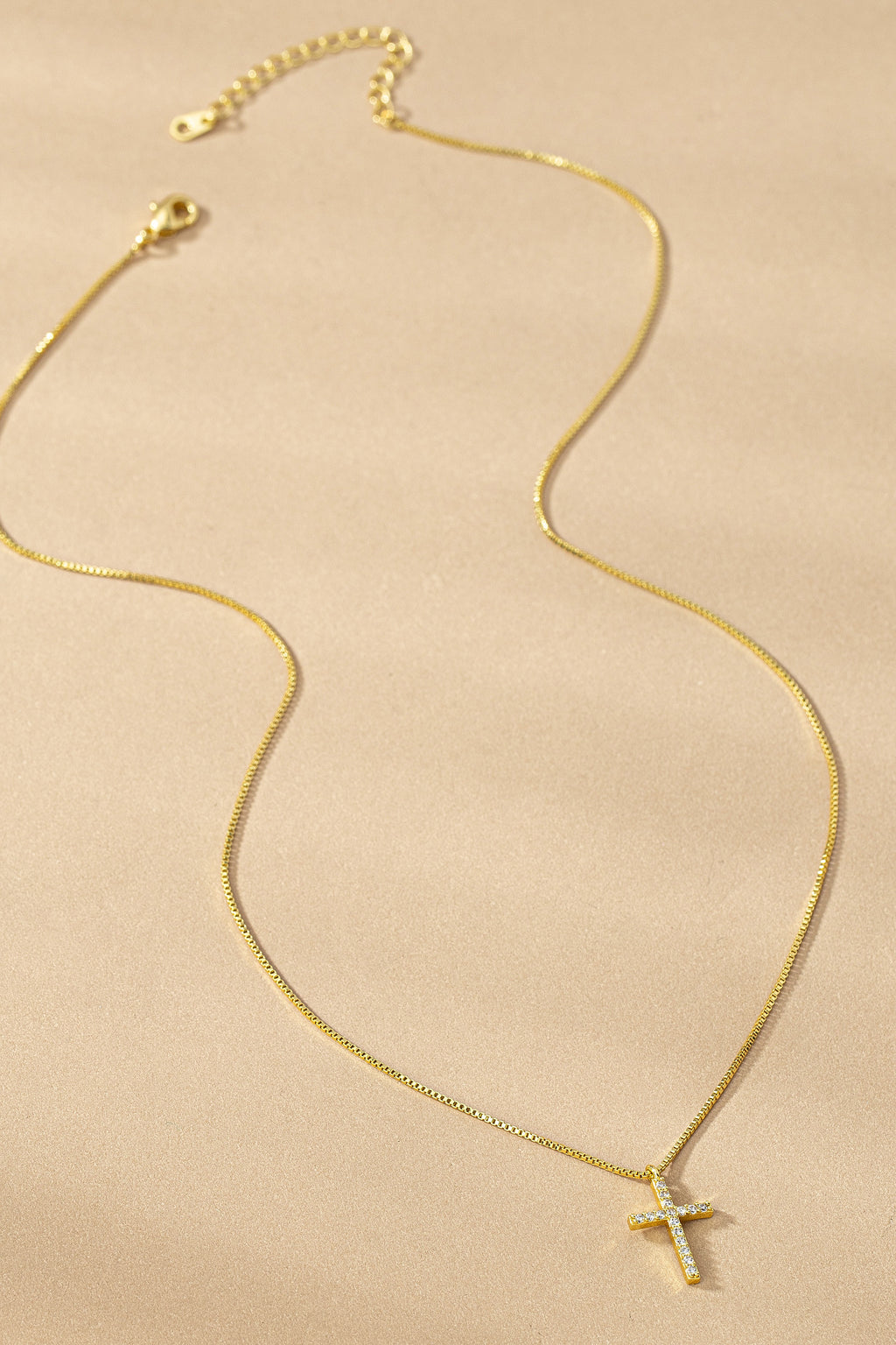 Fe Crystal Cross Pendant Necklace