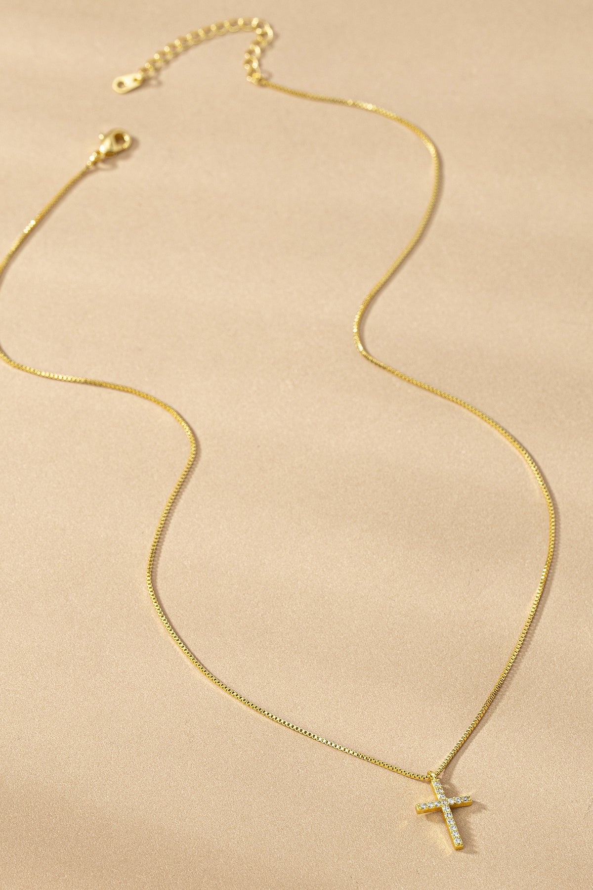 Fe Crystal Cross Pendant Necklace