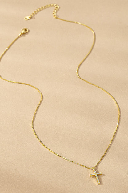 Fe Necklace – Sparkling Waterproof Cross Pendant
