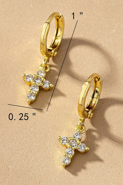 Cross Hoop Earrings