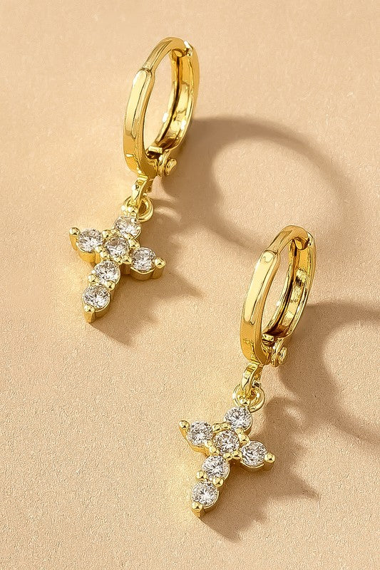 Cross Hoop Earrings