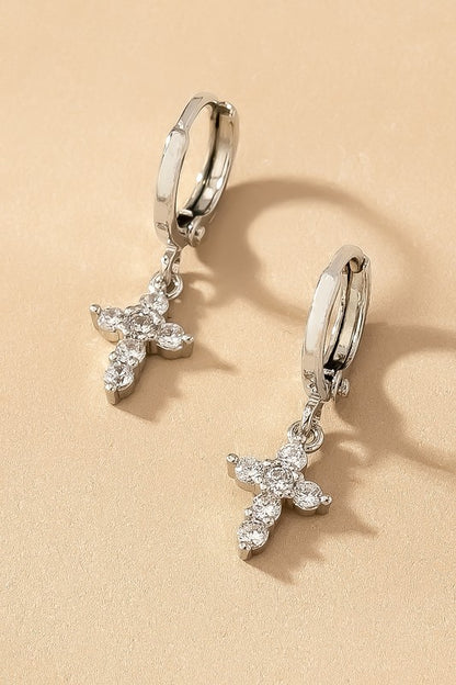 Cross Hoop Earrings