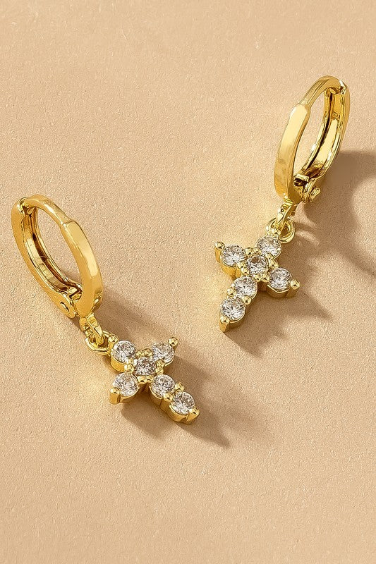 Cross Hoop Earrings