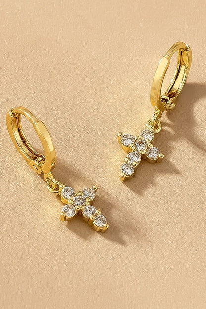 Cross Hoop Earrings