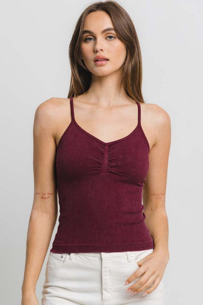 Mineral Wash Seamless Ribbed Top