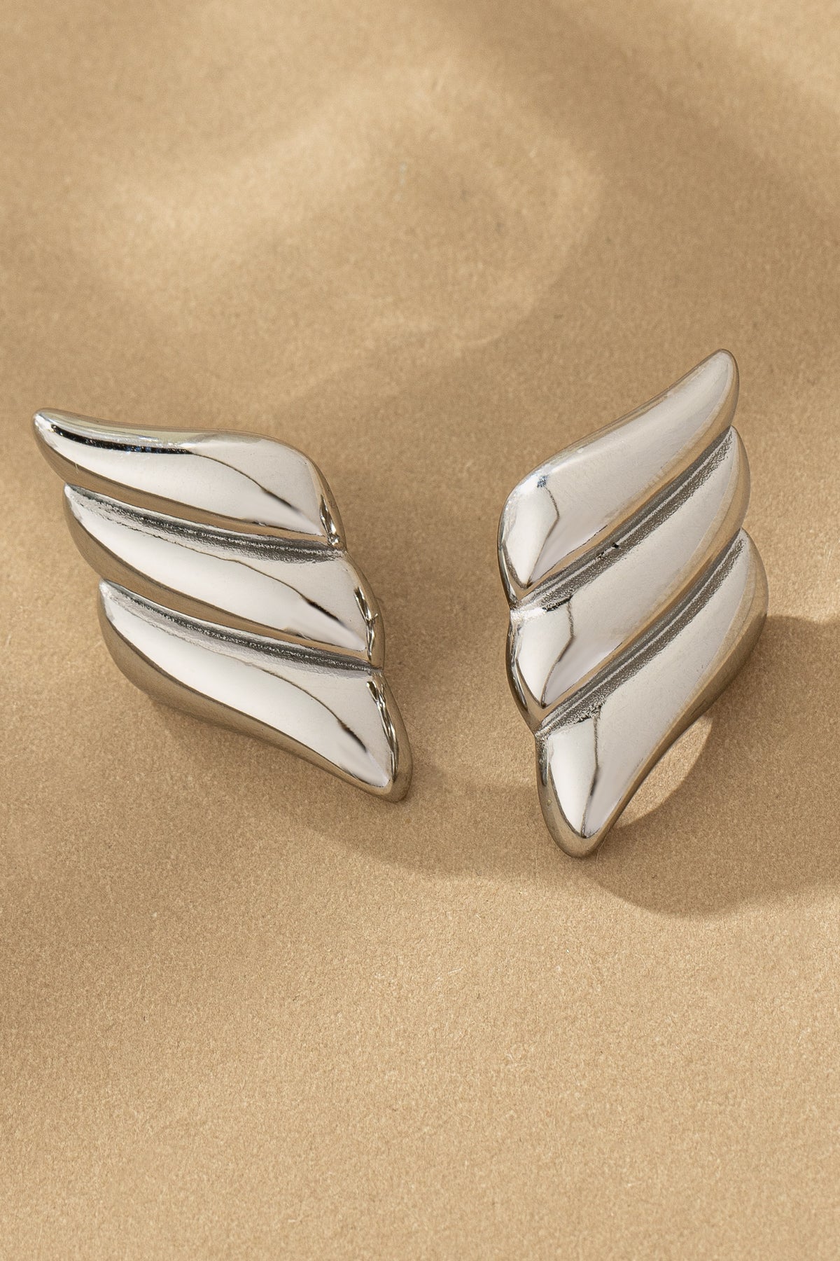Angel Wings Stainless Steel Stud Earrings