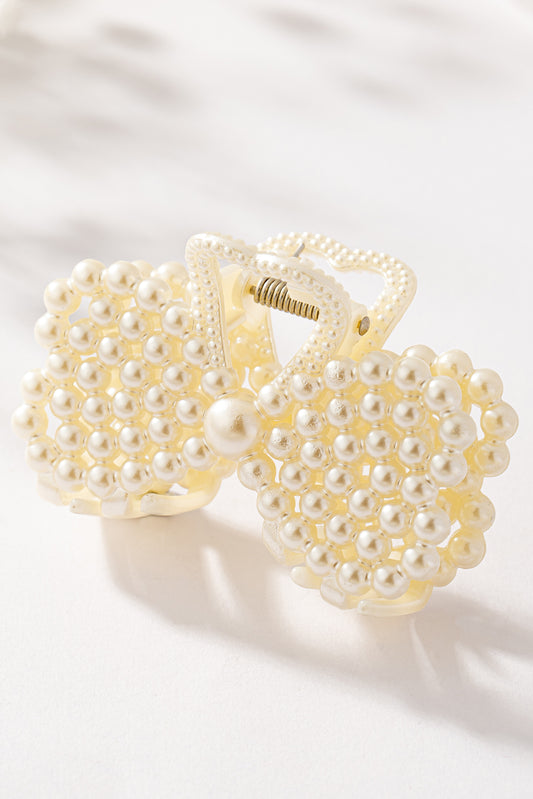 Pearl Bow Hair Claw Clip