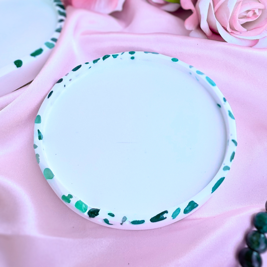 Green Aventurine-Edged Round Tray