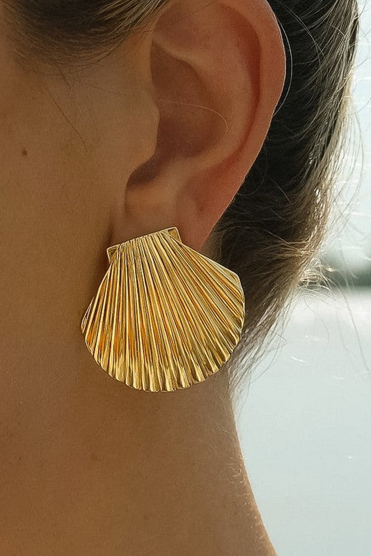 Gold Shell Stud Earrings