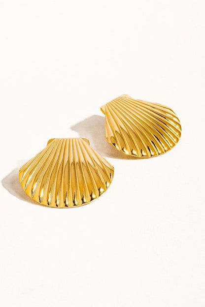 Gold Shell Stud Earrings
