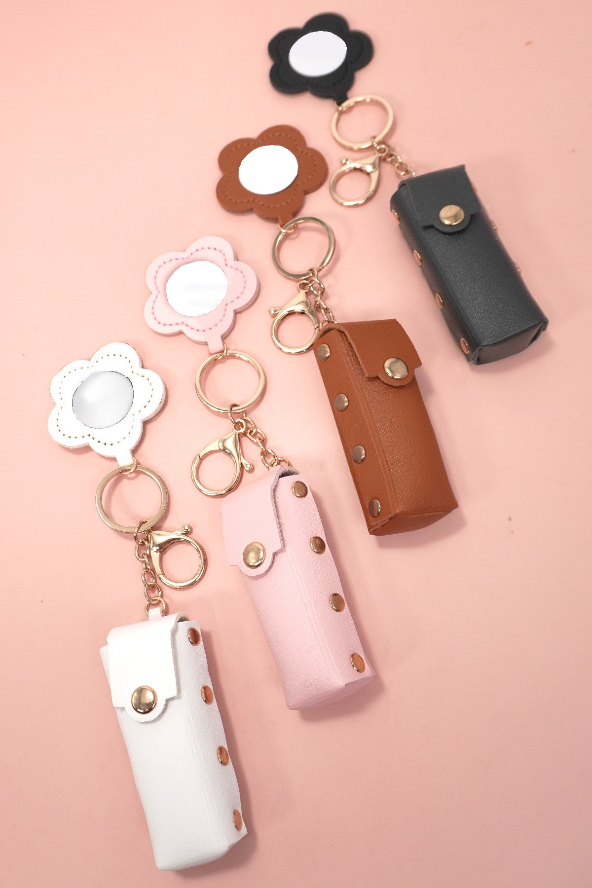 Vegan Leather Lip Bag Charm Keychains