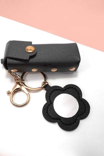 Vegan Leather Lip Bag Charm Keychains