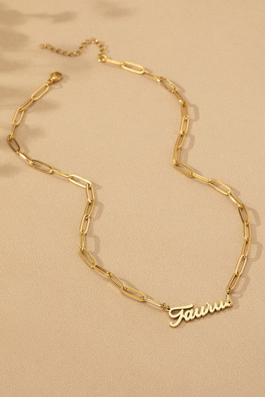 Zodiac Sign Pendant Necklace - Water Proof Stainless