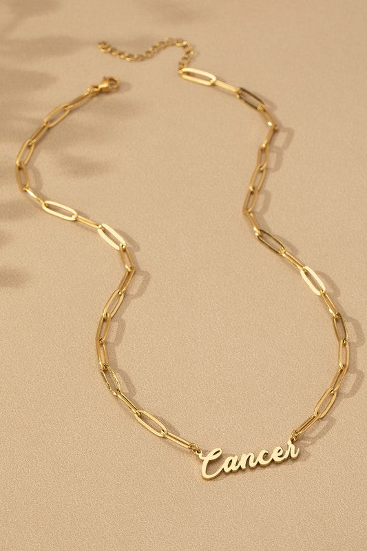 Zodiac Sign Pendant Necklace - Water Proof Stainless