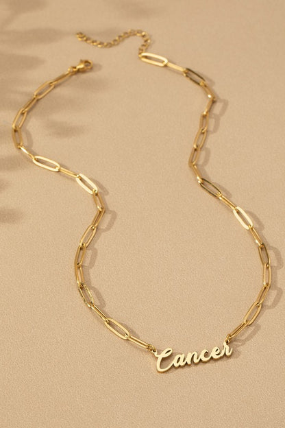 Zodiac Sign Pendant Necklace - Water Proof Stainless