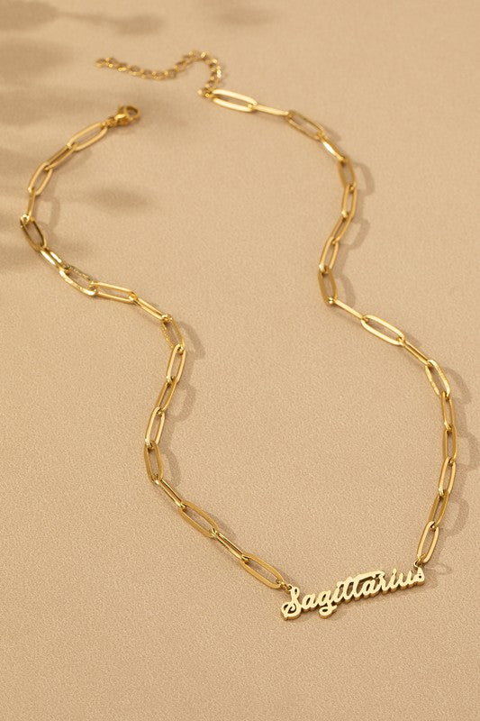 Zodiac Sign Pendant Necklace - Water Proof Stainless