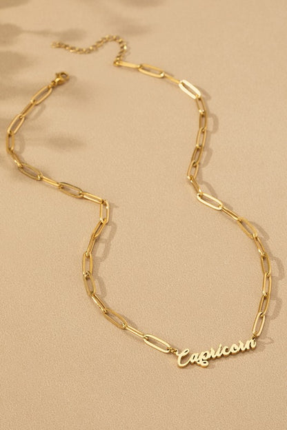 Zodiac Sign Pendant Necklace - Water Proof Stainless