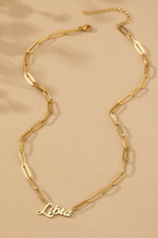 Zodiac Sign Pendant Necklace - Water Proof Stainless