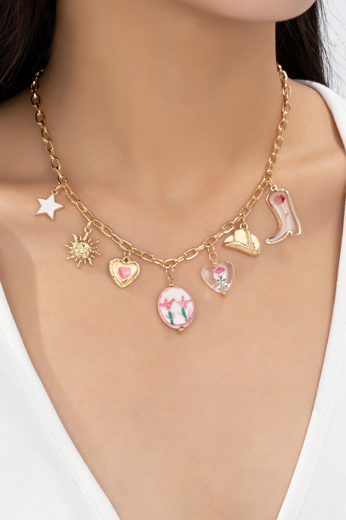 Western Ceramic Charm Necklace