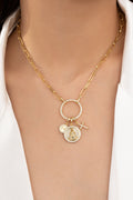 Mary Pendant Necklace with Sparkling Zirconia Charms