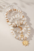 Celestial Charm Beaded Bracelet Stack