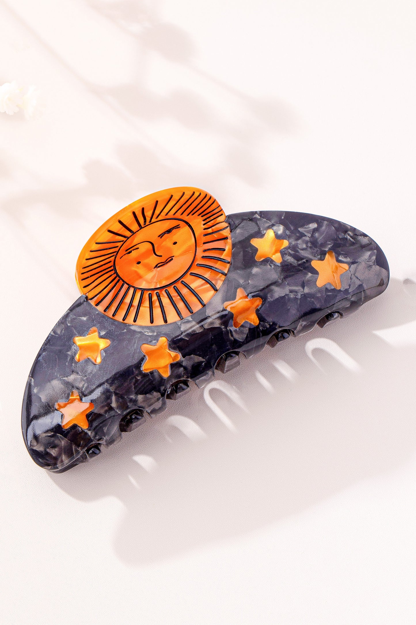 Celestial Moon & Sun Hair Claw Clip