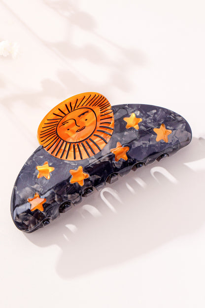Celestial Moon & Sun Hair Claw Clip