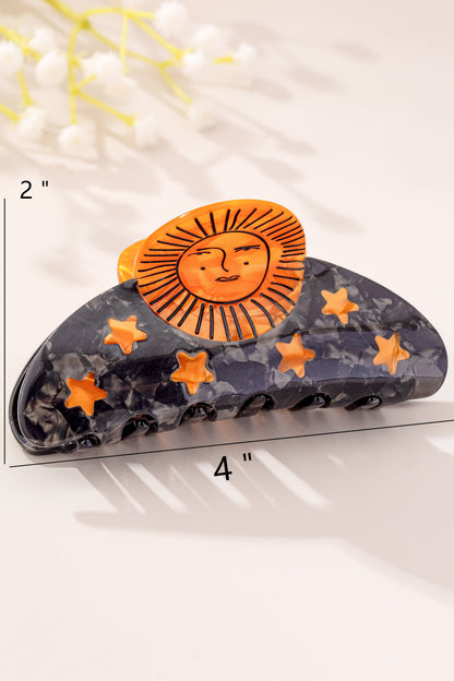 Celestial Moon & Sun Hair Claw Clip