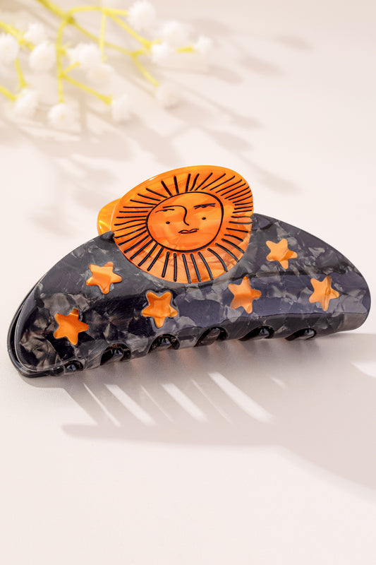 Celestial Moon & Sun Hair Claw Clip