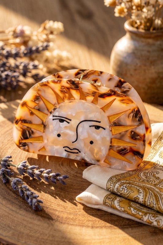 Celestial Sunburst Hair Claw Clip