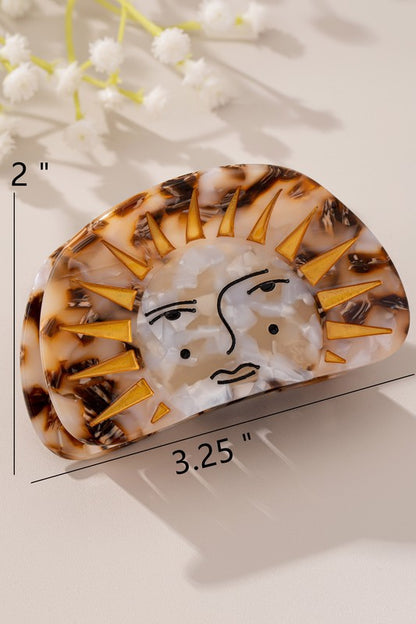 Celestial Sunburst Hair Claw Clip