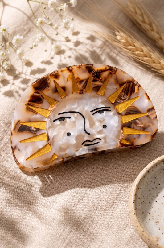 Celestial Sunburst Hair Claw Clip
