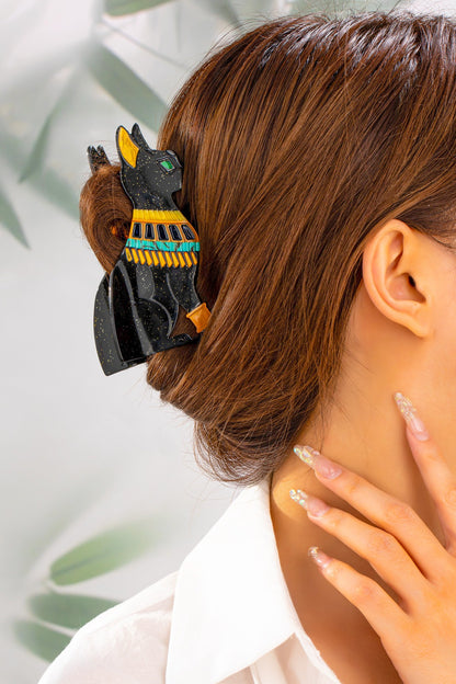 Jumbo Acetate Egyptian Cat Hair Claw Clip – Bastet Goddess Inspired