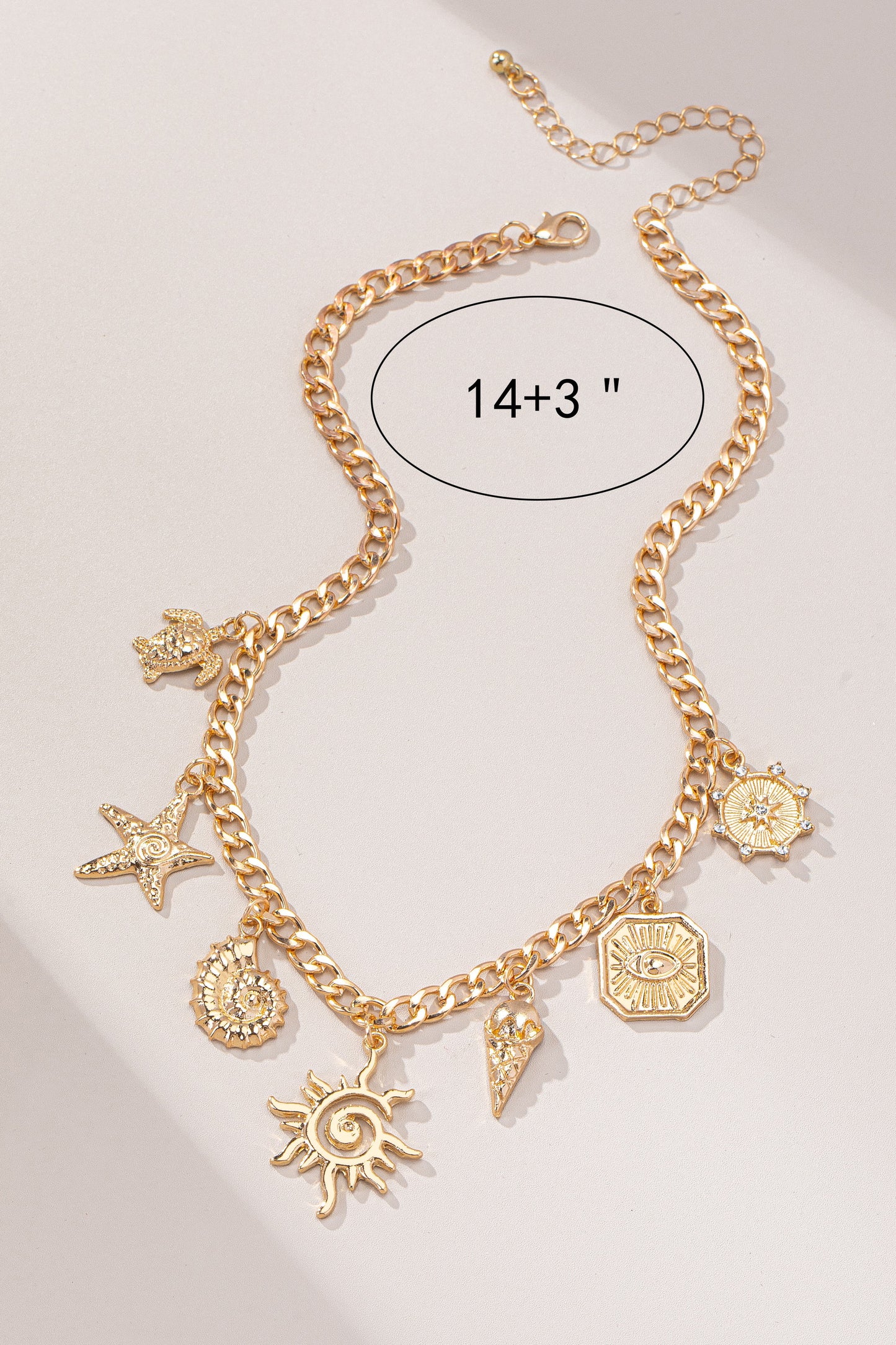 Celestial & Coastal Motifs Charm Necklace