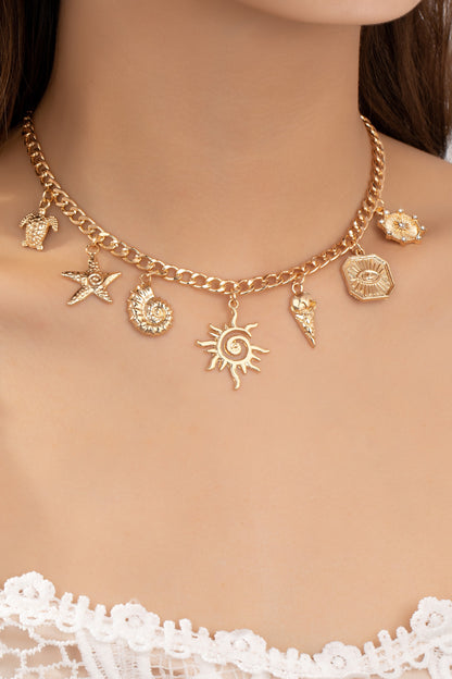 Celestial & Coastal Motifs Charm Necklace