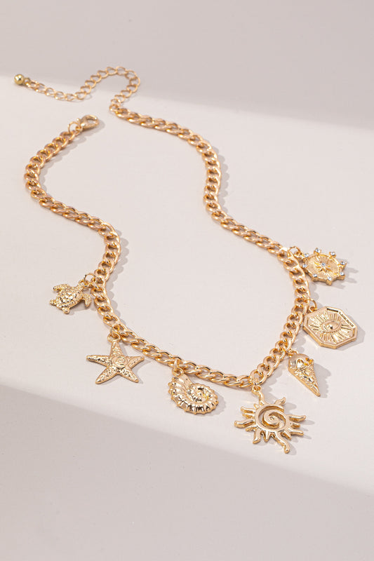 Celestial & Coastal Motifs Charm Necklace