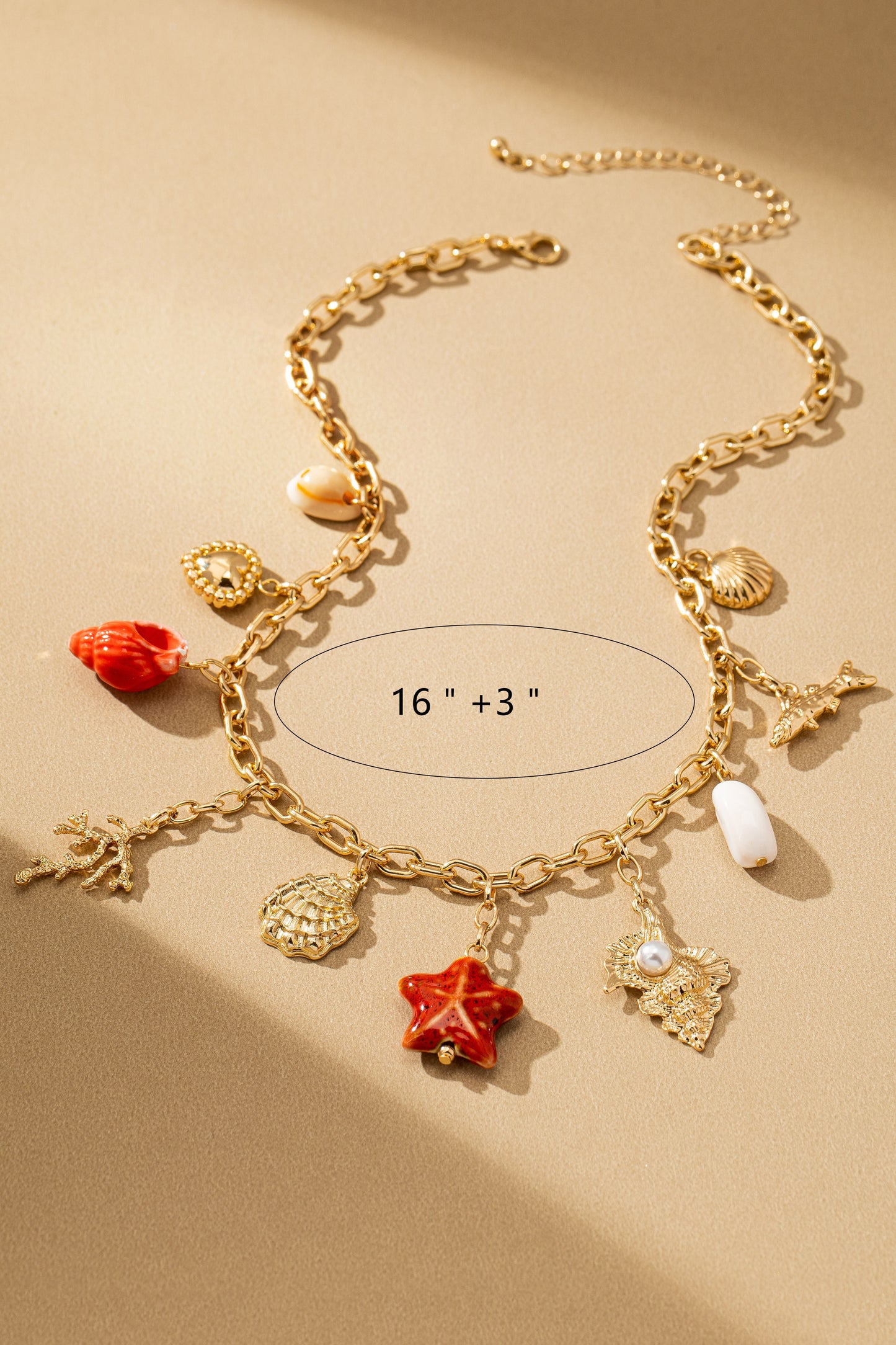 Seaside Treasure Ceramic Charm Necklace