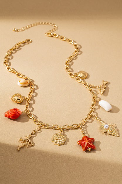 Seaside Treasure Ceramic Charm Necklace