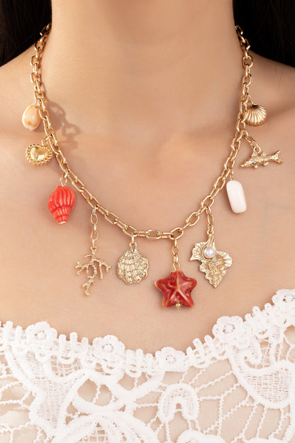 Seaside Treasure Ceramic Charm Necklace